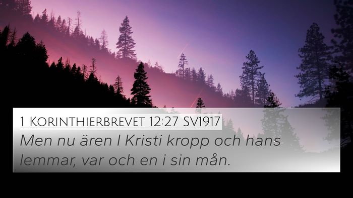 1 Korinthierbrevet 12:27 SV1917 Bible Verse Image