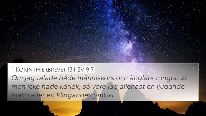 1 Korinthierbrevet 13:1 SV1917 Bible Verse Image