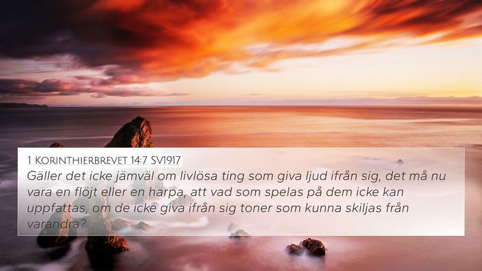 1 Korinthierbrevet 14:7 SV1917 4K Wallpaper - Gäller det icke jämväl om livlösa ting som - 4K Wallpaper Bible Verse