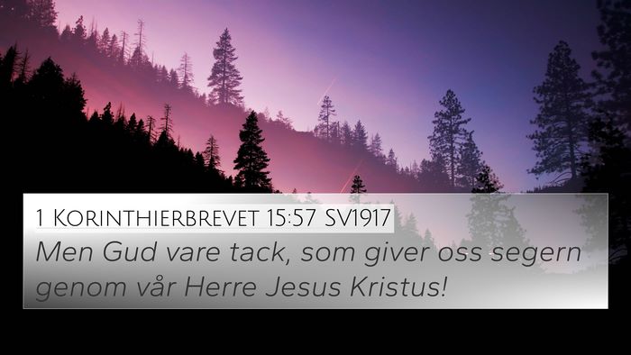 1 Korinthierbrevet 15:57 SV1917 Bible Verse Image