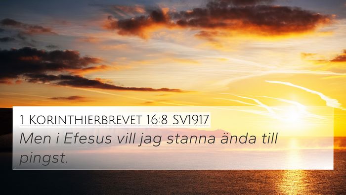 1 Korinthierbrevet 16:8 SV1917 Bible Verse Image