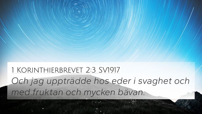 1 Korinthierbrevet 2:3 SV1917 Bible Verse Image