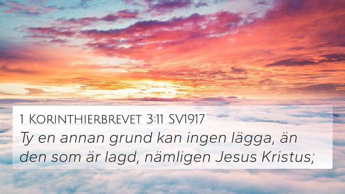 1 Korinthierbrevet 3:11 SV1917 Bible Verse Image