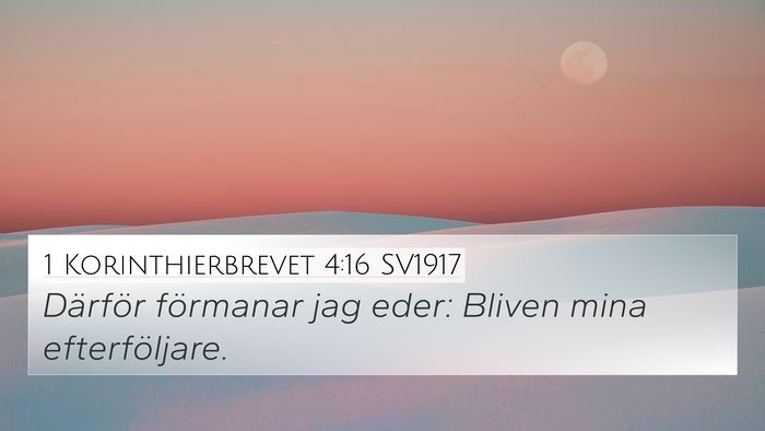 1 Korinthierbrevet 4:16 SV1917 Bible Verse Image