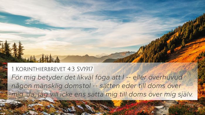 1 Korinthierbrevet 4:3 SV1917 Bible Verse Image