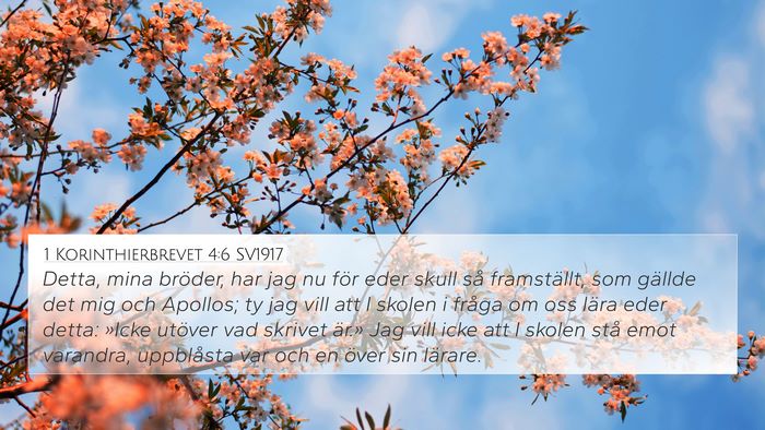 1 Korinthierbrevet 4:6 SV1917 Bible Verse Image