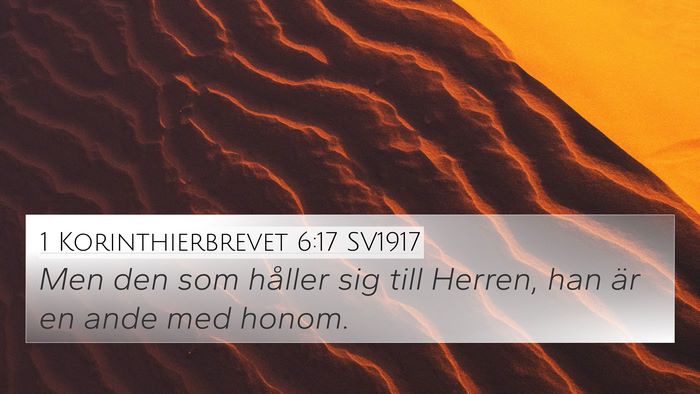 1 Korinthierbrevet 6:17 SV1917 Bible Verse Image