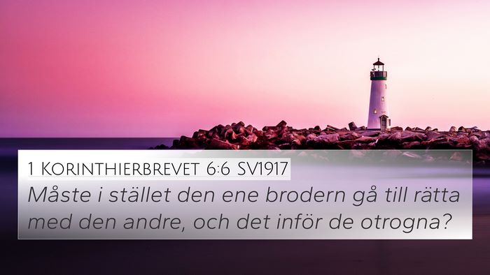 1 Korinthierbrevet 6:6 SV1917 Bible Verse Image