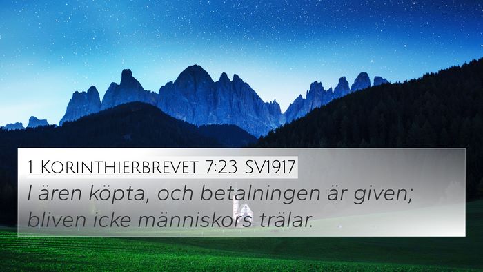 1 Korinthierbrevet 7:23 SV1917 Bible Verse Image