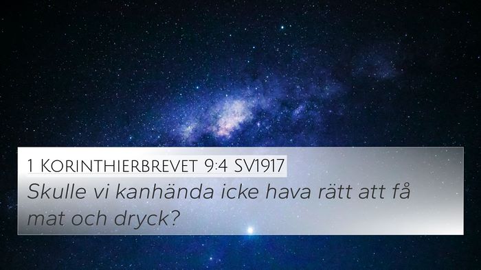 1 Korinthierbrevet 9:4 SV1917 Bible Verse Image