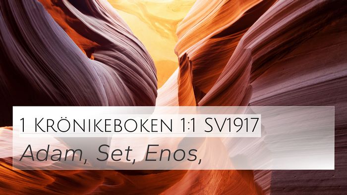 1 Krönikeboken 1:1 SV1917 Bible Verse Image