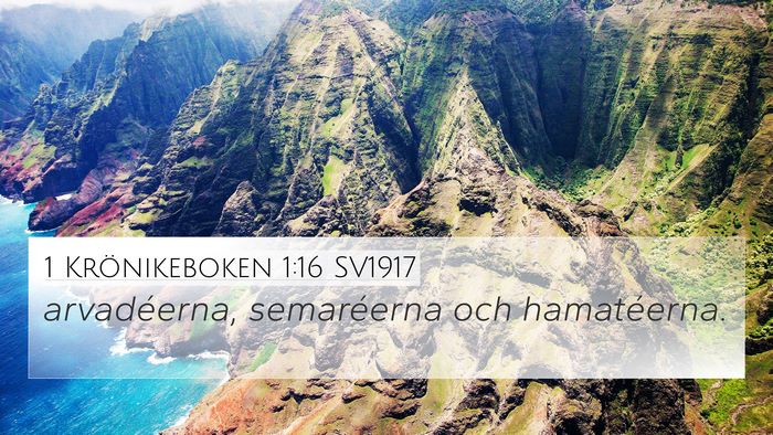 1 Krönikeboken 1:16 SV1917 4K Wallpaper - arvadéerna, semaréerna och - 4K Wallpaper Bible Verse