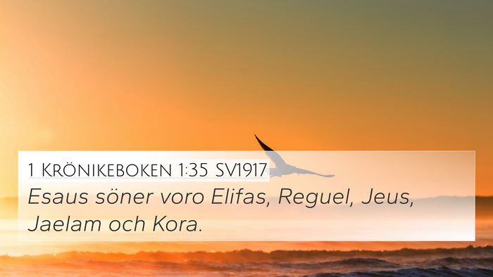 1 Krönikeboken 1:35 SV1917 Bible Verse Image