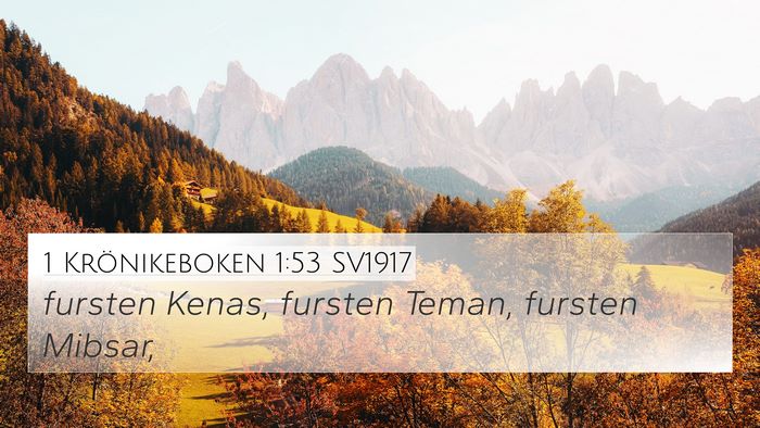 1 Krönikeboken 1:53 SV1917 Bible Verse Image