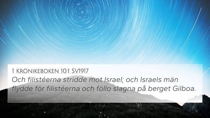 1 Krönikeboken 10:1 SV1917 Bible Verse Image