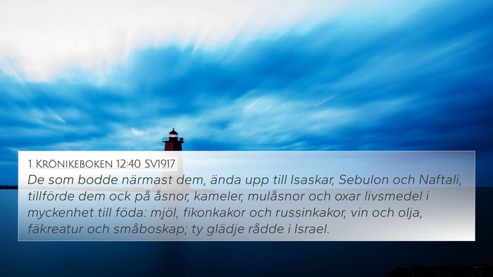 1 Krönikeboken 12:40 SV1917 Bible Verse Image