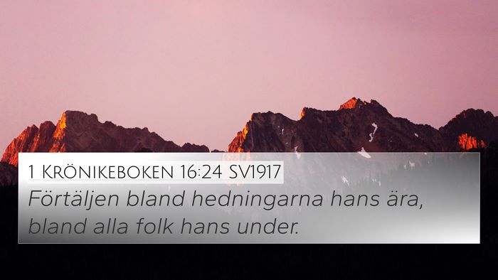 1 Krönikeboken 16:24 SV1917 Bible Verse Image