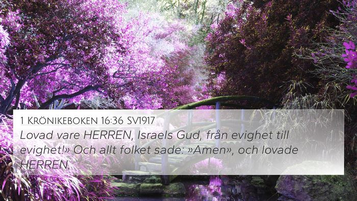 1 Krönikeboken 16:36 SV1917 Bible Verse Image