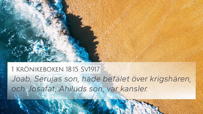 1 Krönikeboken 18:15 SV1917 Bible Verse Image