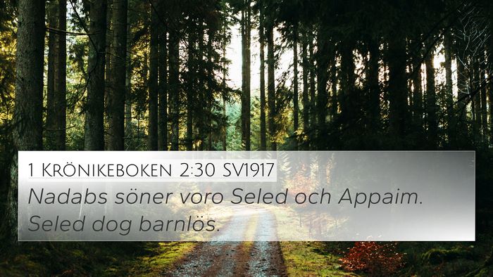 1 Krönikeboken 2:30 SV1917 4K Wallpaper - Nadabs söner voro Seled och Appaim. Seled dog - 4K Wallpaper Bible Verse