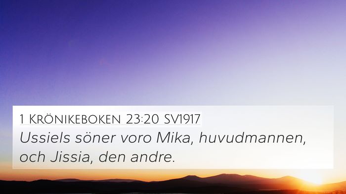 1 Krönikeboken 23:20 SV1917 Bible Verse Image
