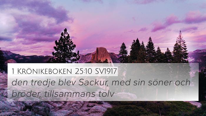 1 Krönikeboken 25:10 SV1917 4K Wallpaper - den tredje blev Sackur, med sin söner och - 4K Wallpaper Bible Verse