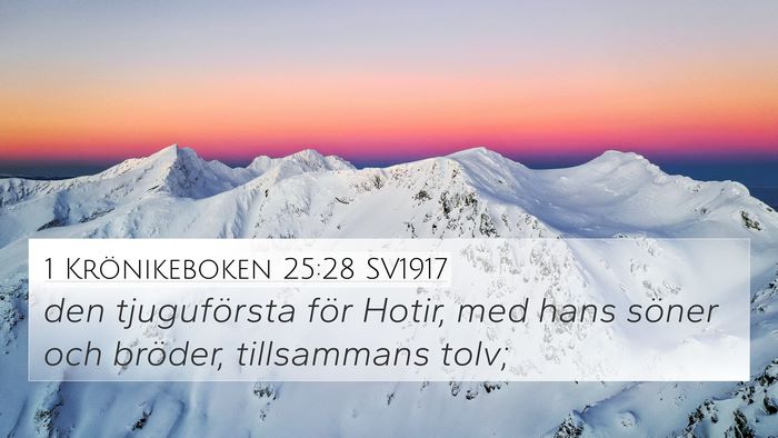 1 Krönikeboken 25:28 SV1917 Bible Verse Image