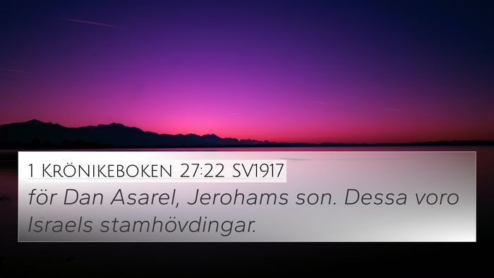 1 Krönikeboken 27:22 SV1917 4K Wallpaper - för Dan Asarel, Jerohams son. Dessa voro Israels - 4K Wallpaper Bible Verse