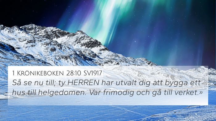 1 Krönikeboken 28:10 SV1917 Bible Verse Image