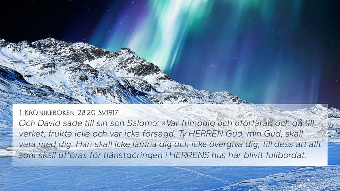 1 Krönikeboken 28:20 SV1917 Bible Verse Image