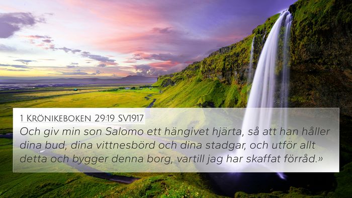 1 Krönikeboken 29:19 SV1917 Bible Verse Image