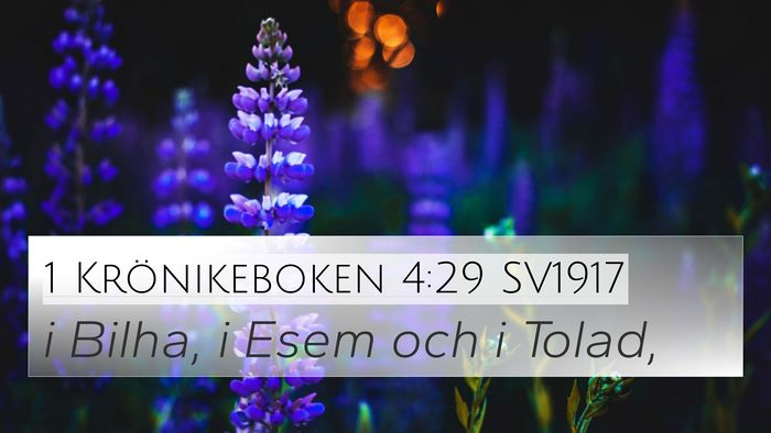 1 Krönikeboken 4:29 SV1917 Bible Verse Image