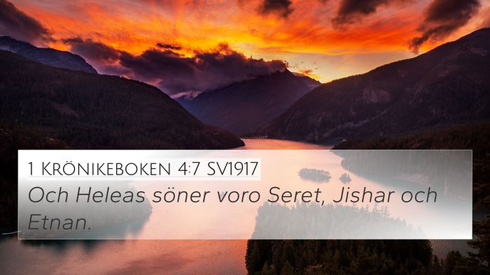 1 Krönikeboken 4:7 SV1917 4K Wallpaper - Och Heleas söner voro Seret, Jishar och - 4K Wallpaper Bible Verse