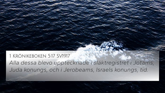 1 Krönikeboken 5:17 SV1917 Bible Verse Image