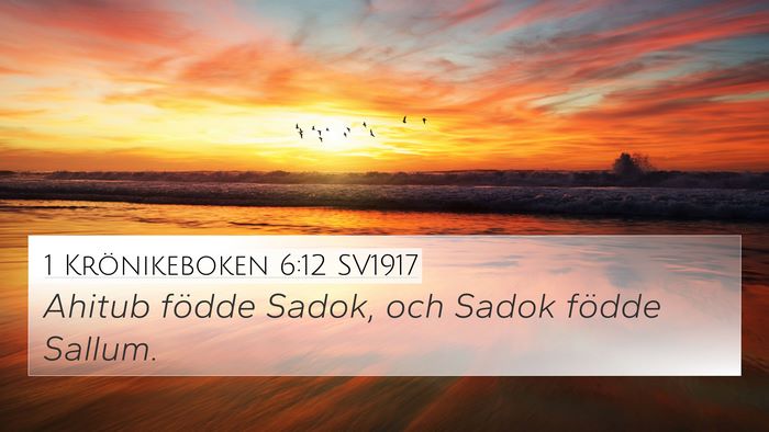 1 Krönikeboken 6:12 SV1917 4K Wallpaper - Ahitub födde Sadok, och Sadok födde - 4K Wallpaper Bible Verse
