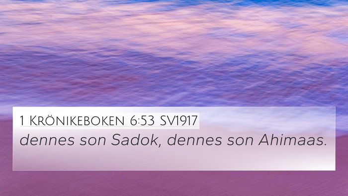1 Krönikeboken 6:53 SV1917 Bible Verse Image