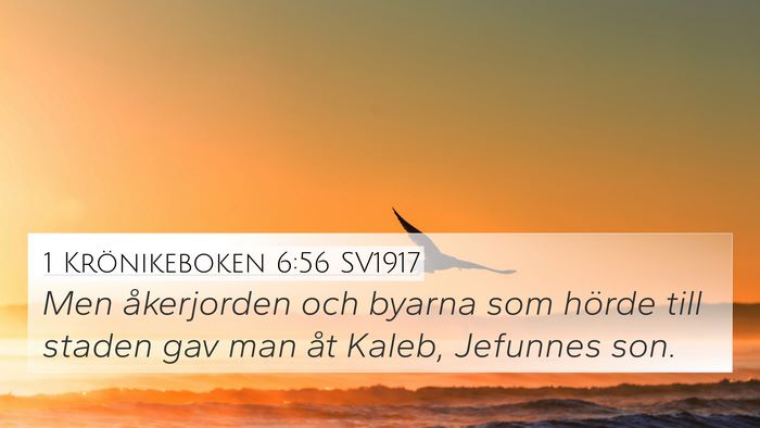 1 Krönikeboken 6:56 SV1917 4K Wallpaper - Men åkerjorden och byarna som hörde till staden - 4K Wallpaper Bible Verse