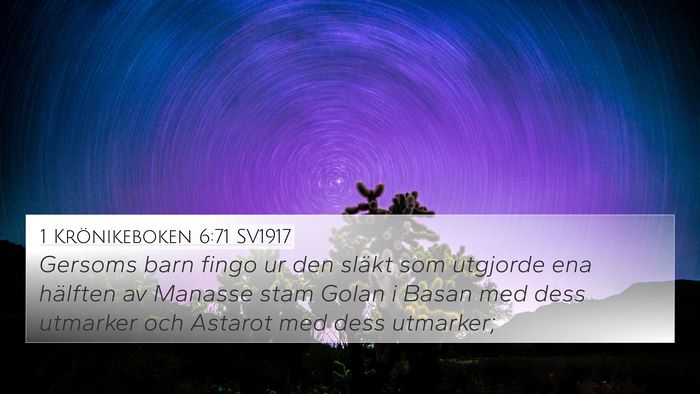 1 Krönikeboken 6:71 SV1917 Bible Verse Image