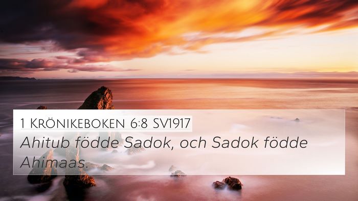 1 Krönikeboken 6:8 SV1917 Bible Verse Image