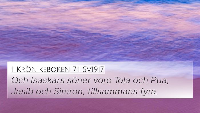 1 Krönikeboken 7:1 SV1917 Bible Verse Image