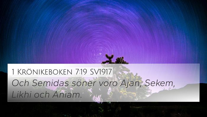1 Krönikeboken 7:19 SV1917 4K Wallpaper - Och Semidas söner voro Ajan, Sekem, Likhi och - 4K Wallpaper Bible Verse