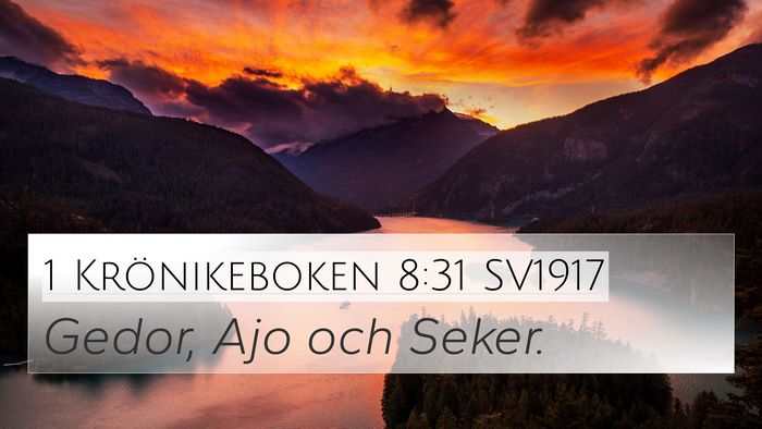 1 Krönikeboken 8:31 SV1917 4K Wallpaper - Gedor, Ajo och - 4K Wallpaper Bible Verse