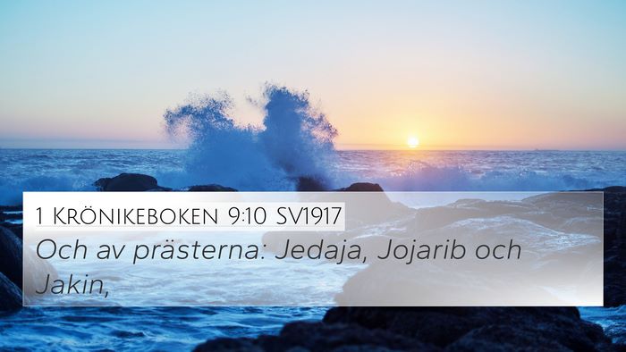 1 Krönikeboken 9:10 SV1917 Bible Verse Image