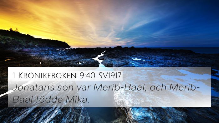 1 Krönikeboken 9:40 SV1917 Bible Verse Image
