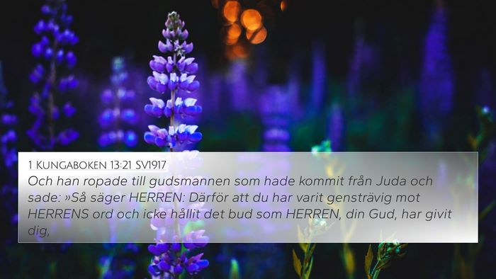 1 Kungaboken 13:21 SV1917 Bible Verse Image
