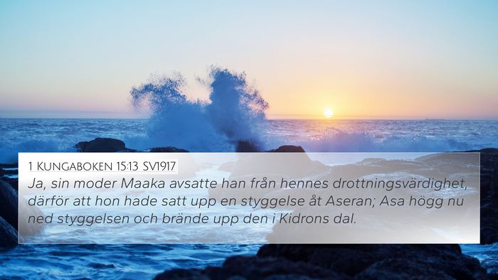 1 Kungaboken 15:13 SV1917 Bible Verse Image