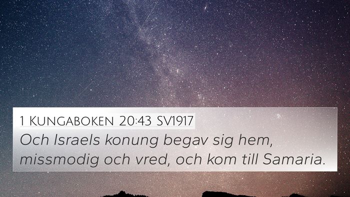 1 Kungaboken 20:43 SV1917 Bible Verse Image