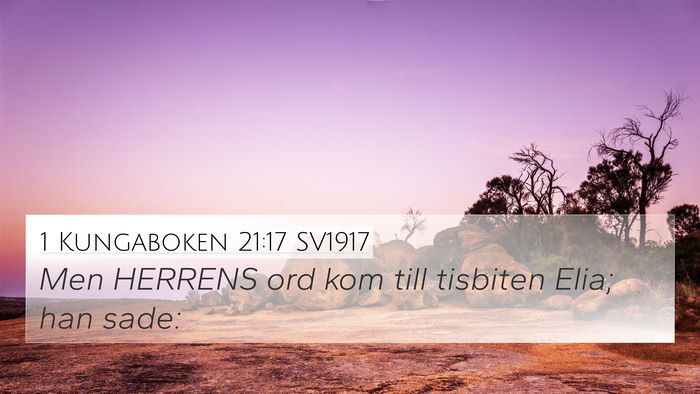 1 Kungaboken 21:17 SV1917 Bible Verse Image