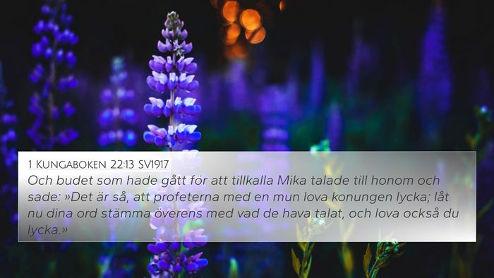 1 Kungaboken 22:13 SV1917 Bible Verse Image