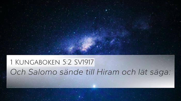 1 Kungaboken 5:2 SV1917 4K Wallpaper - Och Salomo sände till Hiram och lät - 4K Wallpaper Bible Verse
